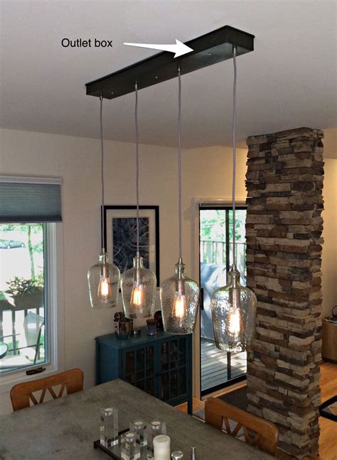 hanging light fixture over box